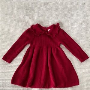 GAP holiday cashsoft dress with ruffled collar